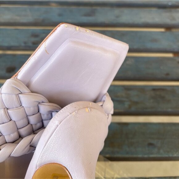 Aldo Women Mules PU Leather Lilac Braided Square Toe Slip-On 8.5 Kitten Heel - Picture 14 of 14